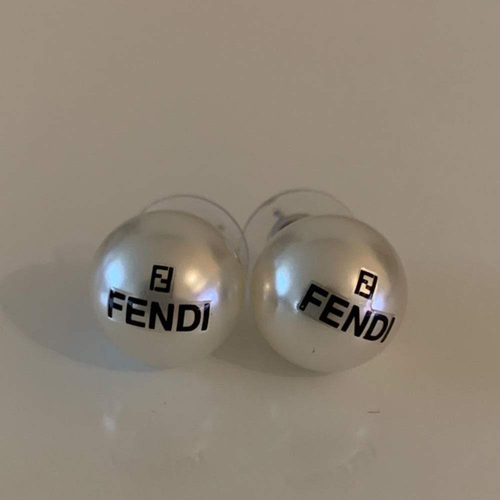 Fendi Style Pearl Earrings - Picture 3 of 5